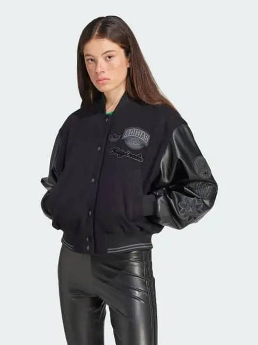 Oversized College Eight Jacket Women s Original Black IX6968 560751 - ADIDAS - BALAAN 1