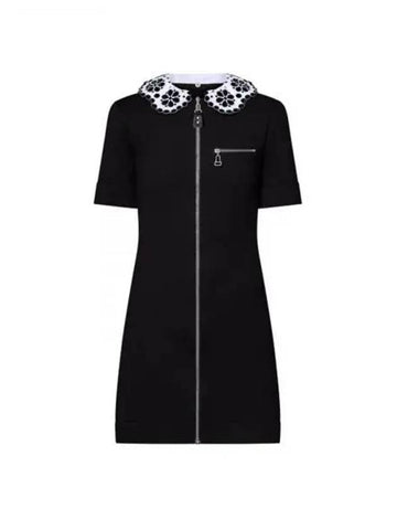 Broderie collar zip up knit dress 1AGAGO - LOUIS VUITTON - BALAAN 1