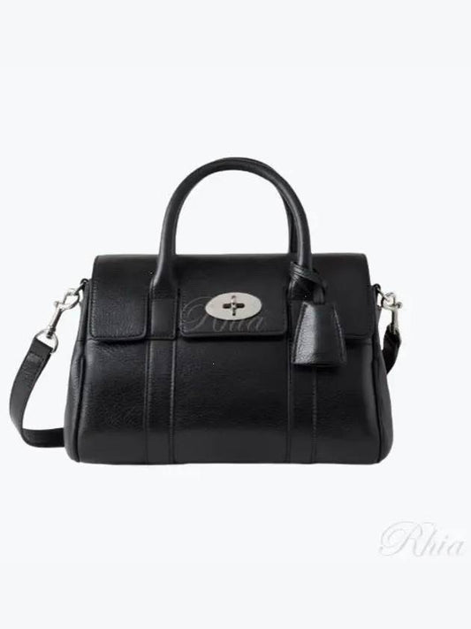 Bayswater Shine Leather Tote Bag Black - MULBERRY - BALAAN 2