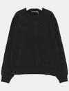 Face Logo Applique Cotton Sweatshirt Black - ACNE STUDIOS - BALAAN 3