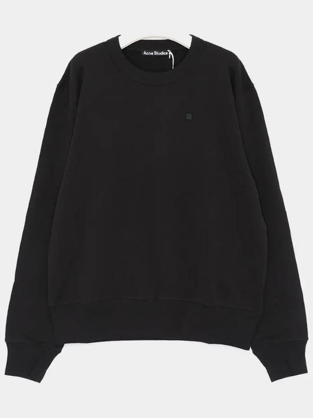 Face Logo Applique Cotton Sweatshirt Black - ACNE STUDIOS - BALAAN 2