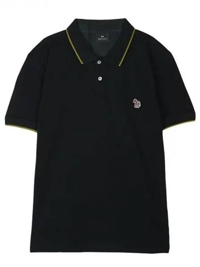 Zebra Logo Regular Fit Short Sleeve Polo Shirt Black - PAUL SMITH - BALAAN 2