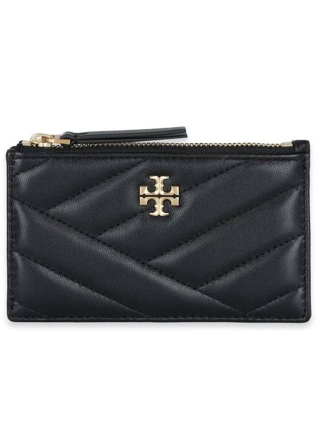 Women s Kira Chevron Zipper Card Wallet Black 156556 001 - TORY BURCH - BALAAN 2