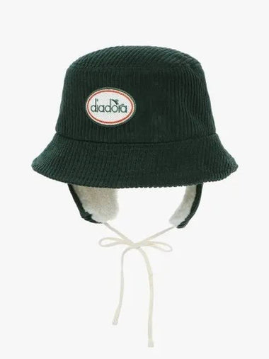 Diadora Corduroy Earflap Rabbit Wrap Bucket Hat GREEN - DIADORA - BALAAN 1