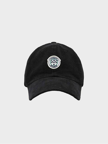 Signature Wappen Corduroy Ball Cap Black - FFEFF STUDIO - BALAAN 1