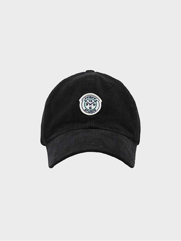 Signature Wappen Corduroy Ball Cap Black - FFEFF STUDIO - BALAAN 2