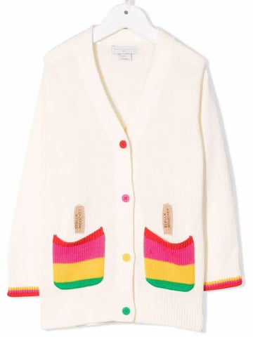 Kids Women s V neck Cardigan 8Q9AD0 Z0166 101MC - STELLA MCCARTNEY - BALAAN 1