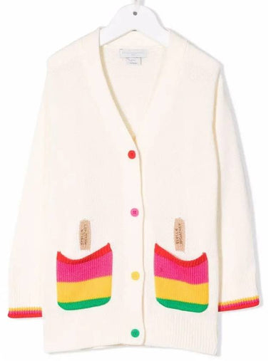 Kids Women s V neck Cardigan 8Q9AD0 Z0166 101MC - STELLA MCCARTNEY - BALAAN 1