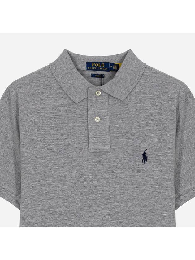 Men's Pony Slim Fit Short Sleeve Polo Shirt Grey - POLO RALPH LAUREN - BALAAN 3