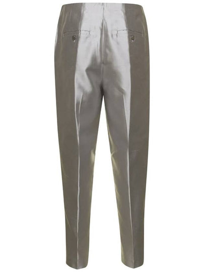 Grey Cigarette Pants In Silk Woman - THEORY - BALAAN 2