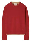 Double Layer Cashmere Crewneck Knit Top Red - TORY BURCH - BALAAN 2