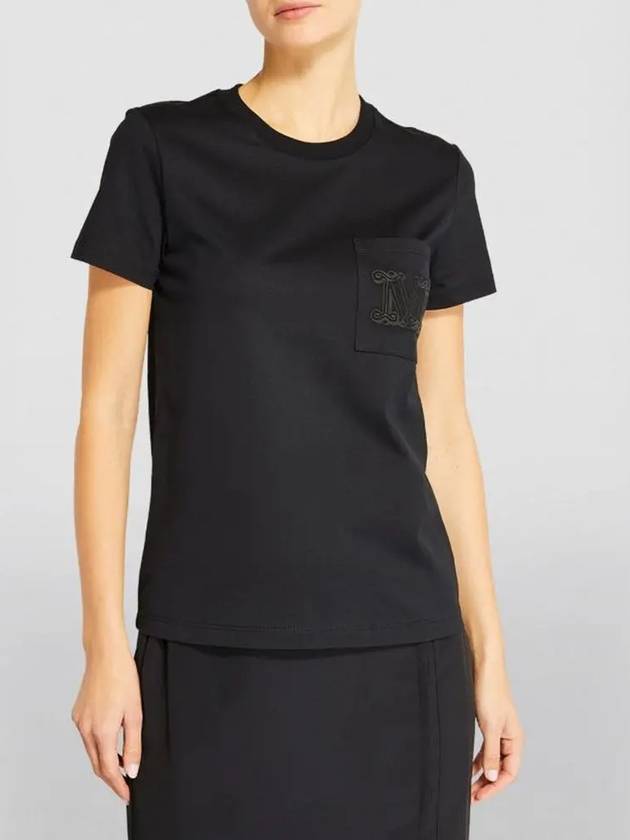 PAPAIA embroidered logo short sleeve t shirt black 1946014106002 - MAX MARA - BALAAN 1