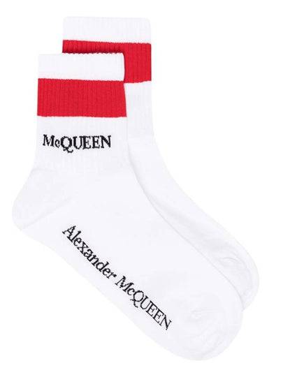 Logo Socks White Red - ALEXANDER MCQUEEN - BALAAN 2