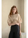 Loose fit puff sleeve daily blouse beige - CAHIERS - BALAAN 1