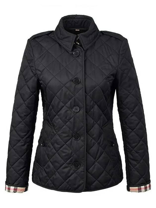 Frankby Diamond Quilted Jacket Black - BURBERRY - BALAAN 2