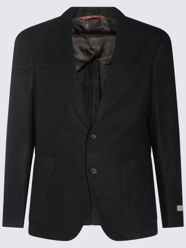 Canali Black Wool Blazer - CANALI - BALAAN 1