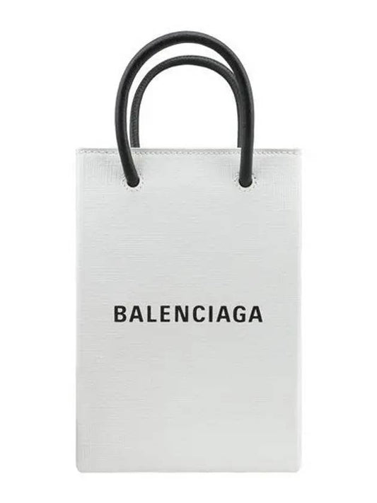 Logo Print Phone Holder Small Cross Bag White - BALENCIAGA - BALAAN 2