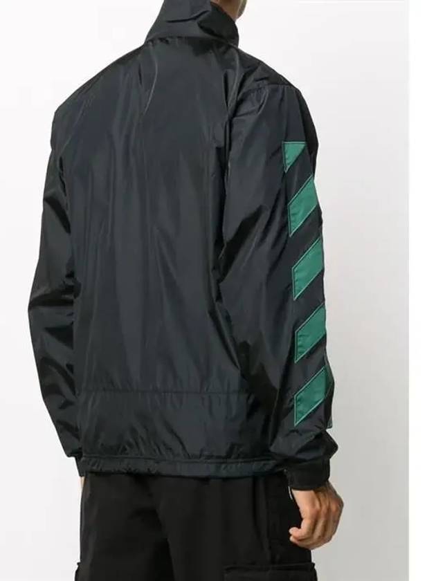 Diagonal Nylon Track Jacket Black - OFF WHITE - BALAAN.