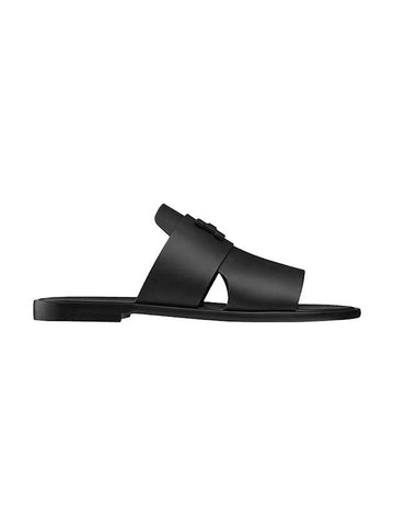 Arles Mule Slippers Noir - HERMES - BALAAN.