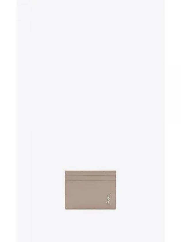 Casandre Small Grain Leather Card Wallet Greysih Brown - SAINT LAURENT - BALAAN 2