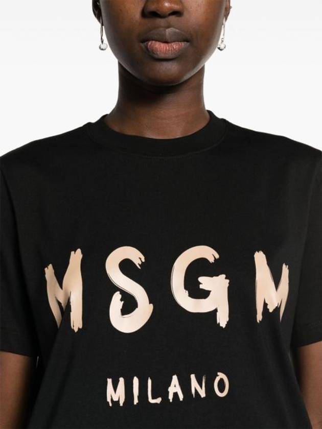 Brushed Logo Short Sleeve T-Shirt Black - MSGM - BALAAN 4