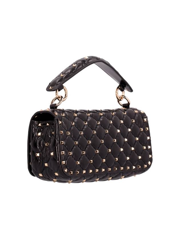 Rockstud Spike Leather Shoulder Bag Black - VALENTINO - BALAAN 3