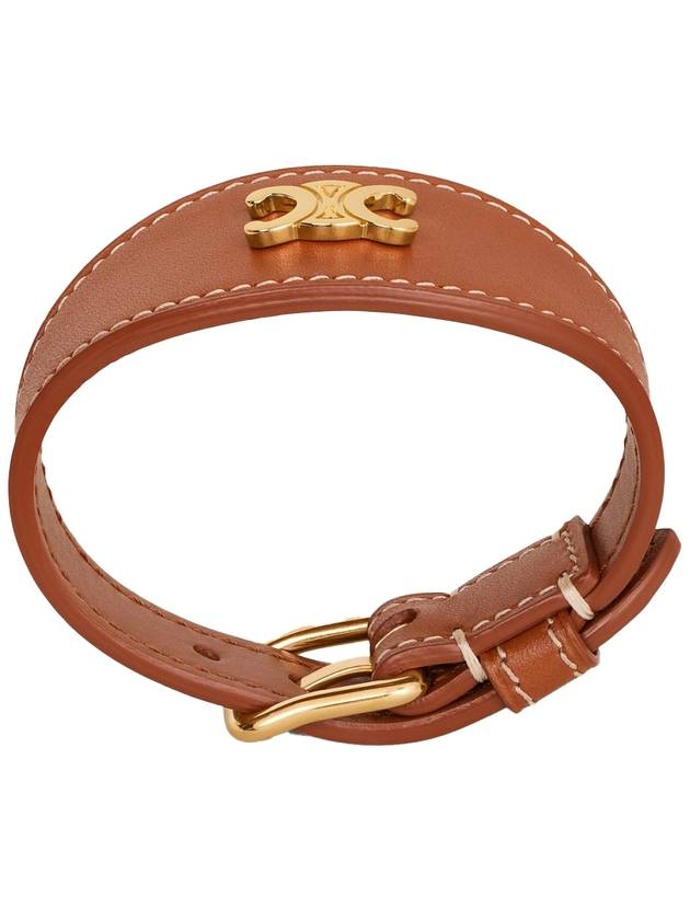 Les Cuirs Triomphe Calfskin Bracelet Tan - CELINE - BALAAN 2