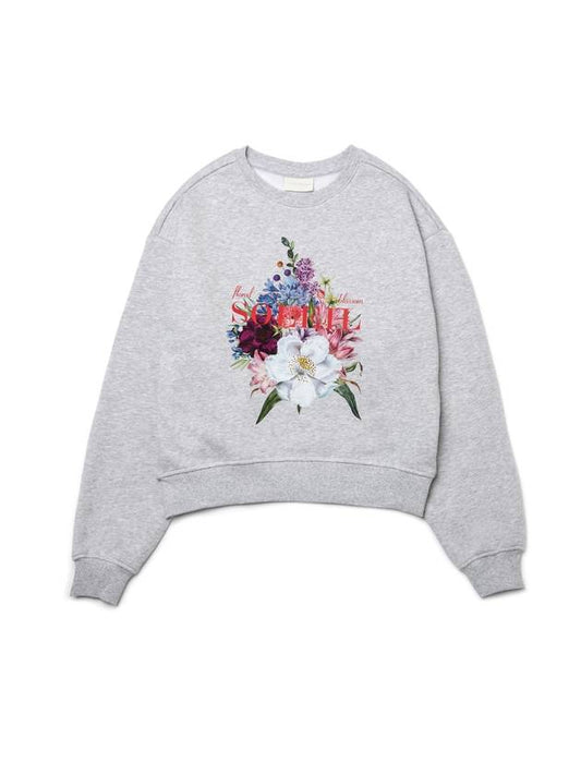 Brushed Options Soleil Blossom Bouquet Sweat Shirts MELANGE GRAY - LE SOLEIL MATINEE - BALAAN 1