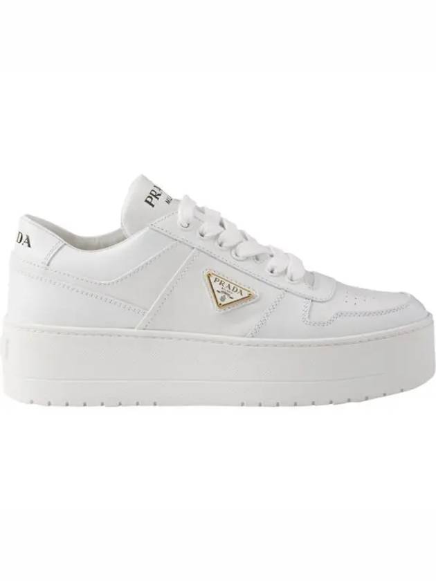 Downtown Bold Leather Low Top Sneakers White - PRADA - BALAAN 2