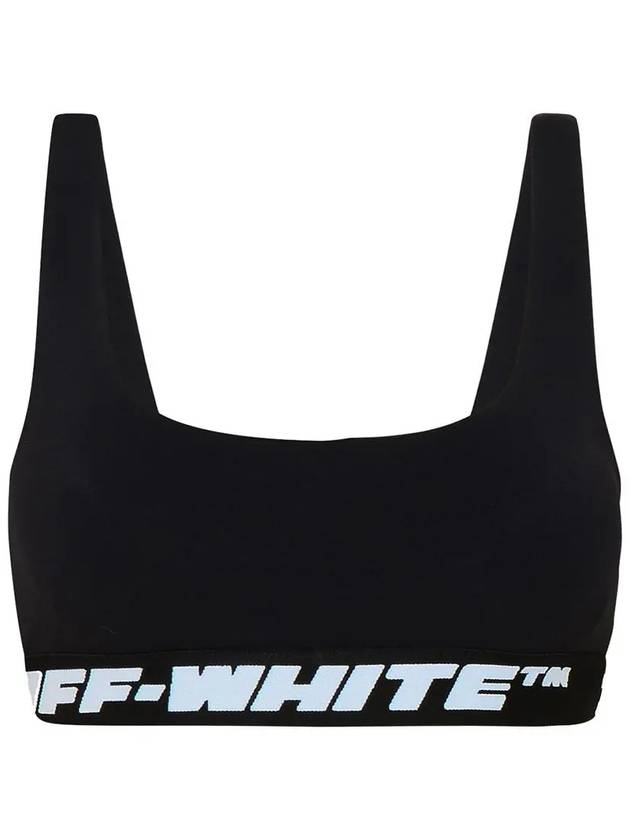 Logo Band Sports Bra Black - OFF WHITE - BALAAN 3