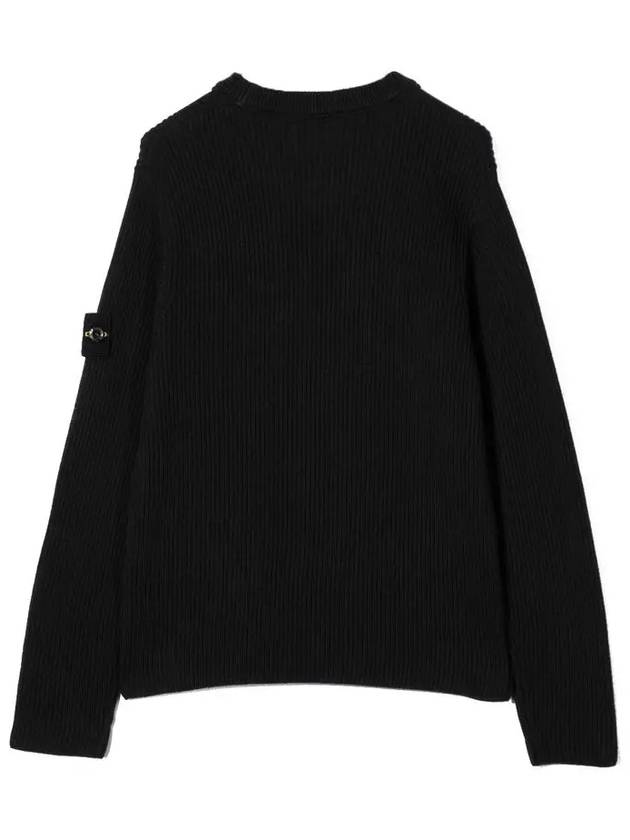 Kids Women s Wappen Ribbed Knit Black 7616505A3 V0029 - STONE ISLAND - BALAAN 3