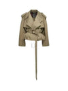 Fold Cotton Twill Short Trench Coat Beige - BALENCIAGA - BALAAN 2