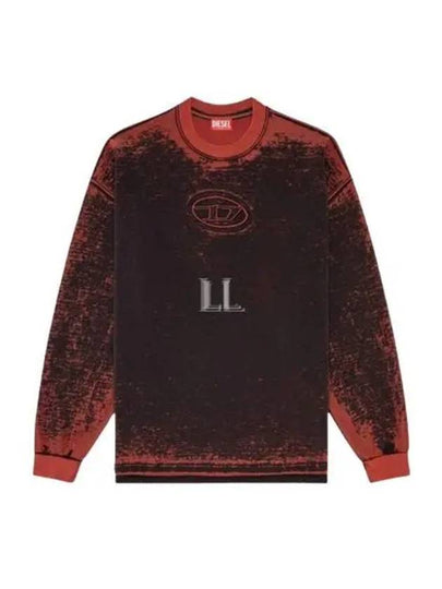 S Baxt Q1 Embossed Oval D Burnout Sweatshirt Red - DIESEL - BALAAN 2