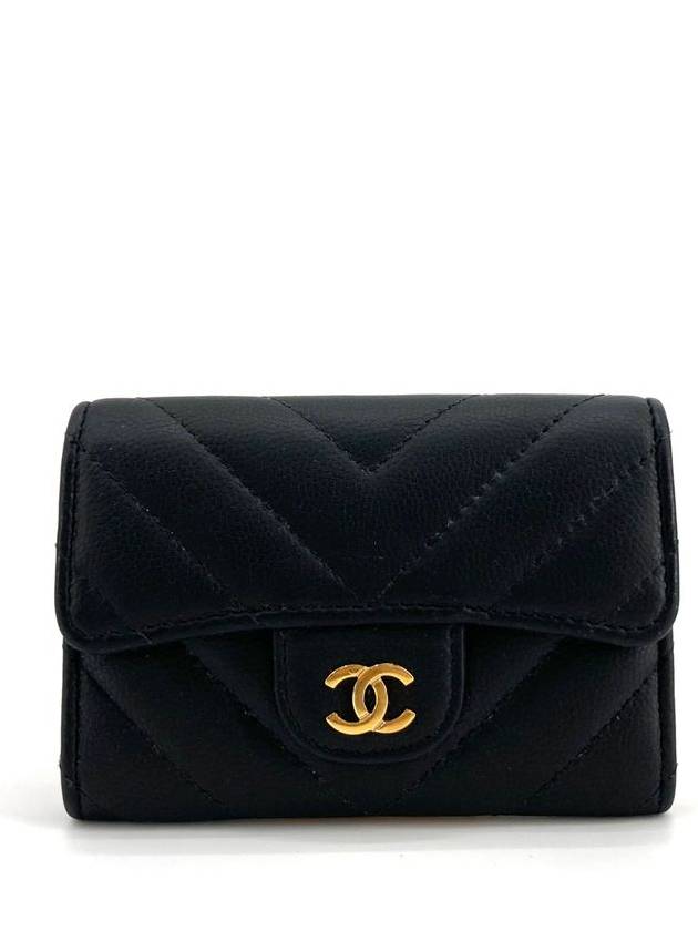 Matte caviar gold flap card wallet - CHANEL - BALAAN 2