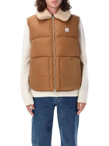 Teddy Puffer Vest Jacket Dark Beige - A.P.C. - BALAAN 1