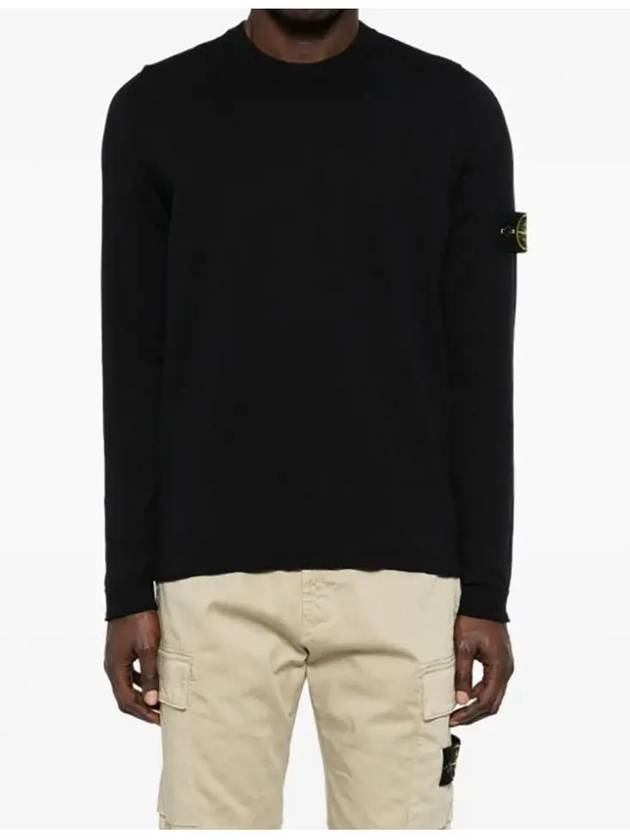 Raw Hand Cotton Crewneck Knit Top Navy - STONE ISLAND - BALAAN 5