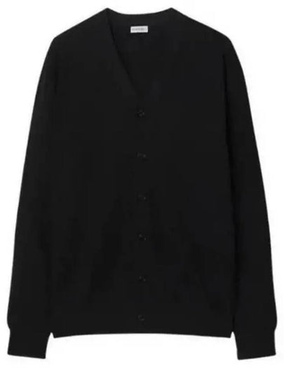 V Neck Wool Cardigan Black - BURBERRY - BALAAN 2