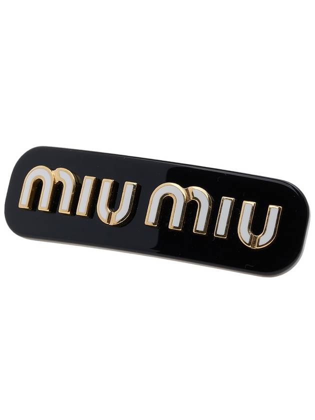 Plexiglas Metal Logo Hair Clip Black - MIU MIU - BALAAN 9