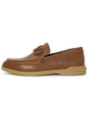 V Logo Leather Loafers Brown - VALENTINO - BALAAN 4