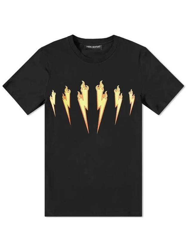 Flame Thunderbolt Printing Short Sleeve TShirt PBJT500A L540S 1004 - NEIL BARRETT - BALAAN 1