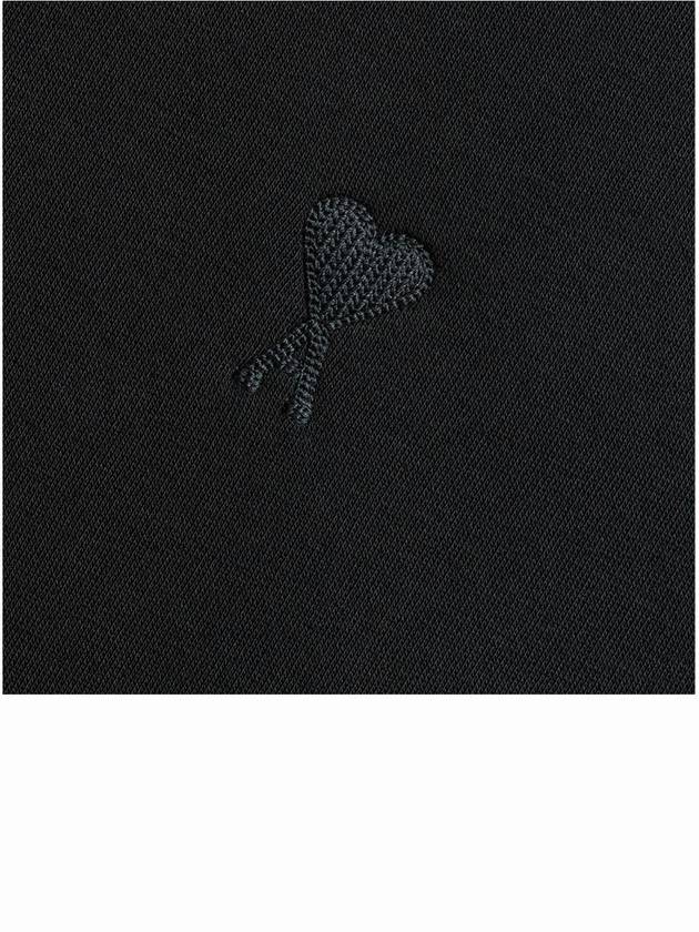 Heart Logo Tone On Tone Sweatshirt Black - AMI - BALAAN 9