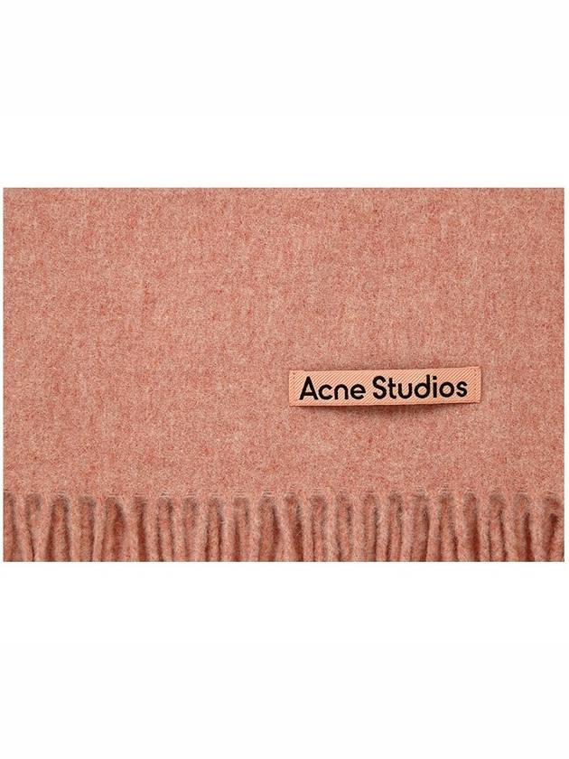 Logo Wool Fringe Scarf Rose Melange - ACNE STUDIOS - BALAAN 4