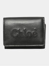 Embroidered Logo Leather Bicycle Wallet Black - CHLOE - BALAAN 4