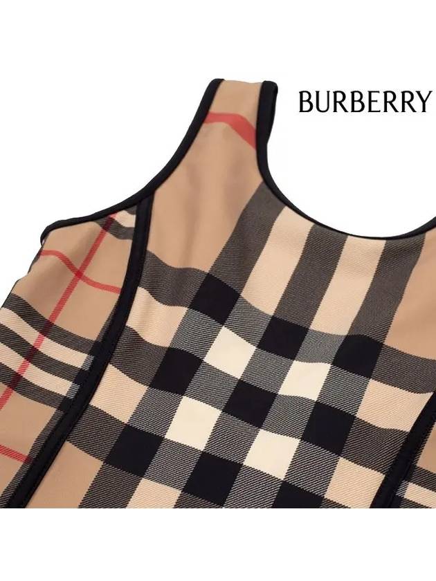 Kids Contrast Check Stretch One Piece Swimsuit 8061849 4Y 6Y - BURBERRY - BALAAN 4