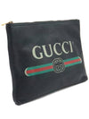 Women s Gucci 500981 Black Leather WEB Logo Print Portfolio Medium Clutch gt Pouch Gangbuk used luxury goods - GUCCI - BALAAN 4