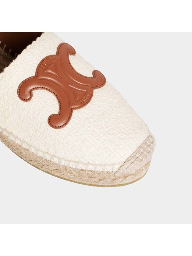 Women's Triomphe Logo Patch Flat Espadrilles Cream - CELINE - BALAAN 6