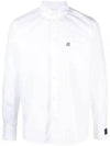 Embroidered Logo Cotton Long Sleeve Shirt White - MSGM - BALAAN 2