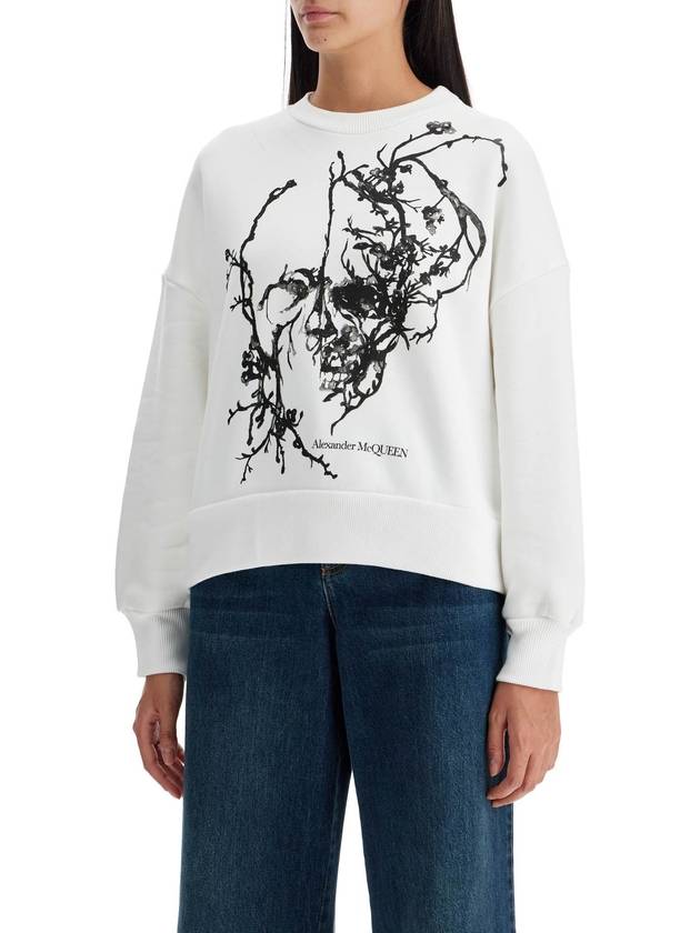 boxy cherry blossom skull sweat - ALEXANDER MCQUEEN - BALAAN 4