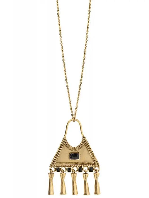 Triangle Charm Pendant Necklace Gold - SAINT LAURENT - BALAAN 1