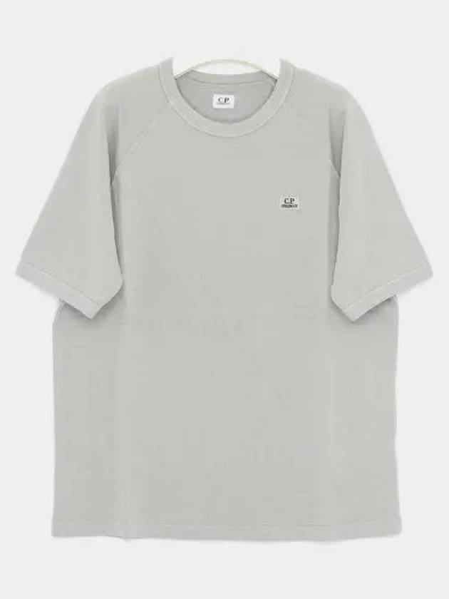 30/1 Sponge Fleece Short Sleeve Sweatshirt Grey - CP COMPANY - BALAAN 2